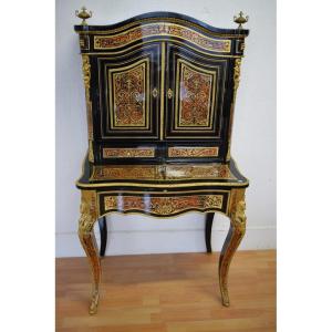 Bonheur Du Jour In Boulle Napoleon III Marquetry