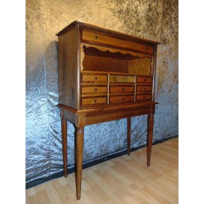 Cabinet Walnut, Maple Speckled And Filet De Bois De Rose. d'époque Louis-philippe