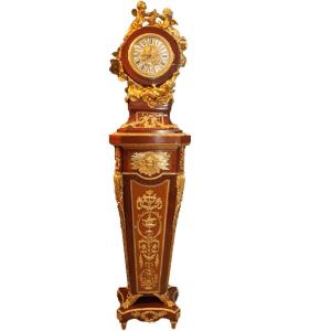 French 19th Century Louis XVI Style Ormolu-mounted Pedestal Clock