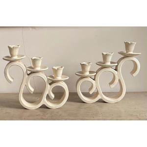 Pair Of Candlesticks 1950 - Vallauris/giraud -