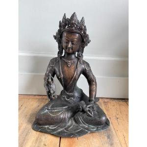Bouddha Bronze Tibet  XIXè  