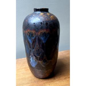 1930 Polychrome Porcelain Vase From Limoges, Taraud Factory