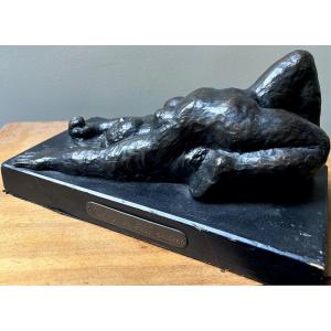 Jean Jacques Bassat 20th Century "woman In Madness" Bronze Brown Patina Signed