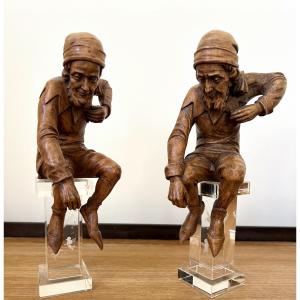 Pair Of Boxwood Sculptures Germany 19th Century
