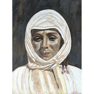 Fulop Laszlo Portrait Of A Woman Pastel On Paper Signed Lower Right 30x22 Cm