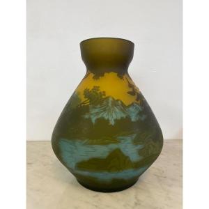 Vase With Vosges Decor Signed Gallé Tip