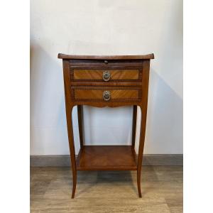 Louis XV Style Marquetry Bedside Table