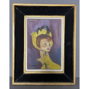 Oil On Cardboard Signed Charles Cuzin