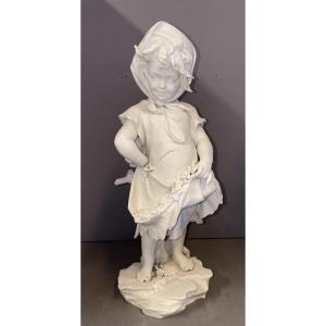 Young Girl With Flowers, Biscuit Subject 