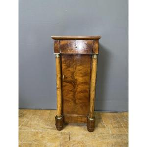 Empire Period Bedside Table In Walnut With Detached Columns