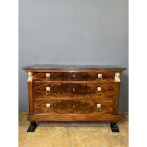 Consulate Period Chest Of Drawers In Mahogany And Mahogany Veneer