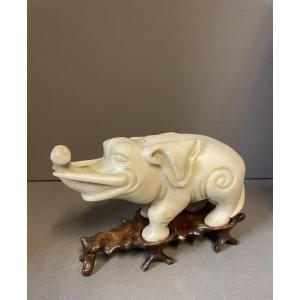 Soapstone Elephant, Asia, Circa 1900 