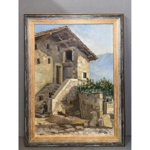 View Of A Picturesque Alleyway. Signed Tézier
