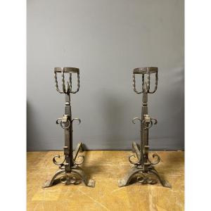 Important Pair Of Andirons 