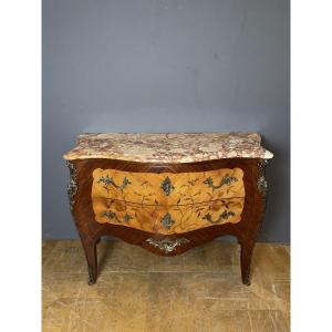 Louis XV Marquetry Commode With Floral Decoration 