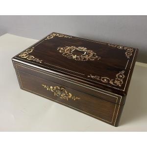 Charles X Casket In Rosewood With Mother-of-pearl Inlays