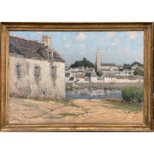Chauvelon Gabriel, Nantes 1875 -? French Painter, Riverside Village – Port Of Trébou