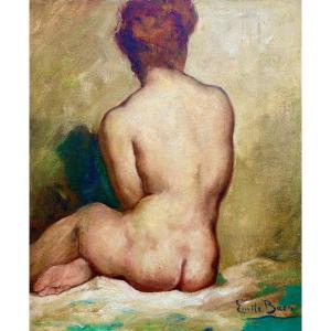 Emile Baes, Brussels 1879 - 1953 Paris, Belgian Painter, Female Nude, Oil On Canvas