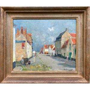 Charles Verbrugghe, Bruges 1877 – 1974 Paris, Belgian Painter, A View Of Damme