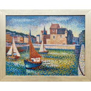 Lucien Neuquelman, Paris 1909 - 1988, French Painter, Old Port Of Honfleur - Normandy