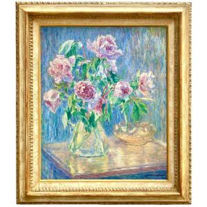 William Malherbe (1884 – 1951) French - American Painter, ' Bouquet De Fleurs '