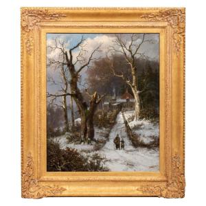 Hendrik Barend Koekkoek (amsterdam 1849 - 1909 London) - Figures Walking In A Forest
