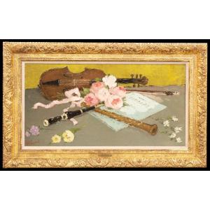 Dietz Edzard (bremen 1893 – 1963 Paris) School Of Paris - La Musique Et Les Roses