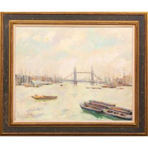Charles Hug (1899 – 1979) - River Thames And Tower Bridge, London