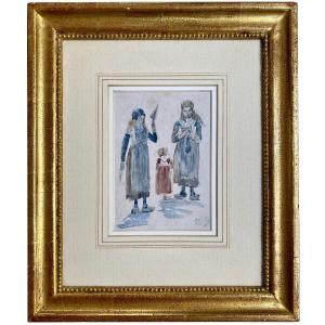 Eugène Louis Boudin (1824 – 1898) - Study Of Young Breton Women