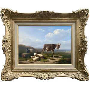 Eugène Joseph Verboeckhoven (1798 – 1881) - ' The Little Donkey ', Signed And Dated 1856