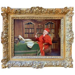 Georges Croegaert ( Antwerp 1848 – 1923 Paris ) - ' Cardinal In His Thoughts ' 