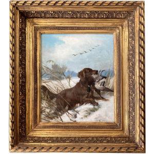 Carl Friedrich Deiker (wetzlar 1836 – 1892 Düsseldorf) - 'the Hunting Dog'