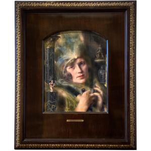 Max Lewis (hamburg 1863 – 1930 Vienna) - " Portrait Of A Lady "