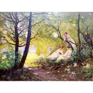 Jeno Karpathy (debrecen 1870 – 1950 Budapest) - Harmony Of Youth And Nature