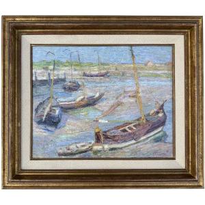 Constant Permeke (antwerp 1886 - 1952 Ostend) - 'boats On The Shore Of Ostend, 1911'