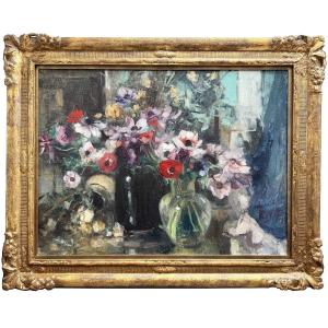 Jean Laudy (1877 - 1956) - 'anemones In The Artist’s Studio'