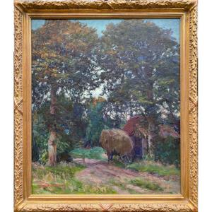 A Little Farmhouse, De Sloovere Georges, Bruges 1873 – 1970, Belgian Painter, Bruges School