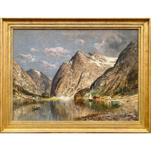 A Norwegian Fjord, Kaufmann Karl, Neuplachowitz 1843 – 1905 Vienna, Austrian Painter