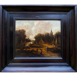 Jan Meerhoud (1633 – 1677) - ' Traveller In A Duch Village ',  Dutch School, Golden Age