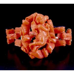 19th Century Italian Coral Bracelet