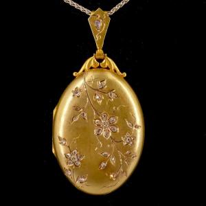 Pendant Yellow Gold 18k XIX Century Rose Cut Diamonds