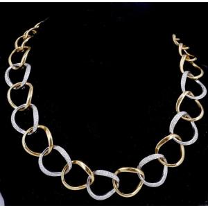 Two Gold Diamonds Necklace