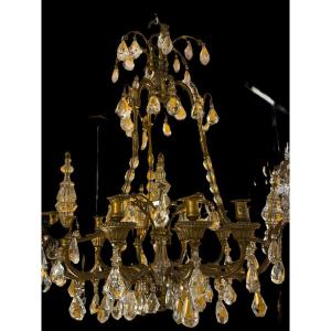 Rock Crystal Chandelier. Louis XVI Style