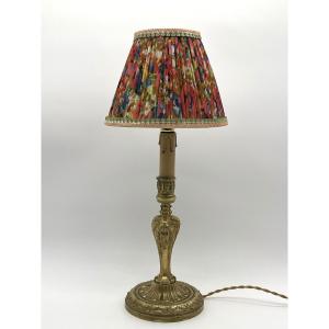 Torch Mounted As A Lamp, In Gilt Bronze. Regency Style.