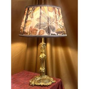 Richly Chiseled Gilt Bronze Candlestick. Louis XV Style. 19th Century Period.