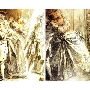 According To François Boucher. Pair Of Engravings. XIXth Century