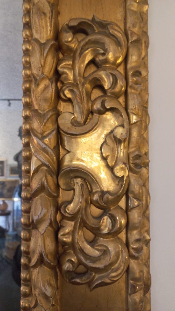 Grande specchiera in legno dorato-photo-4