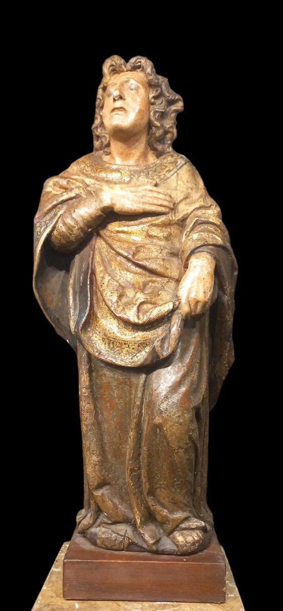 Sculpture Représentant Saint Jean l'Evangéliste En Bois