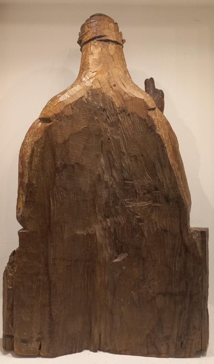 San Pietro in trono, scultura in legno-photo-2