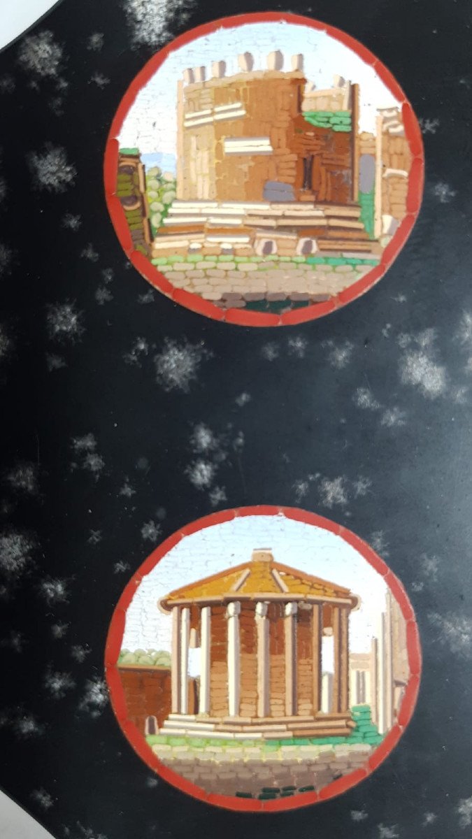 Fermacarte in micromosaico romano con sette vedute antiche-photo-4